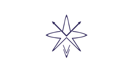 Line drawing of a woman's profile with long hair and three diamond-shaped stars above her head.