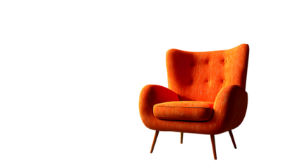 Orange Armchair, isolated on transparent background