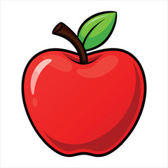 Charming cartoon apple illustration with vibrant colors and classic font elements