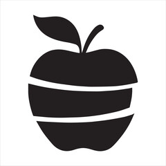 Vibrant sliced apple illustration with a fresh and healthy food theme