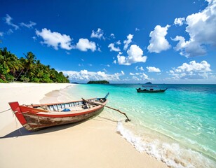 boat on a tropical beach
