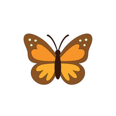 Cute Cartoon Butterfly Vector Illustration – Colorful Insect Flat Design