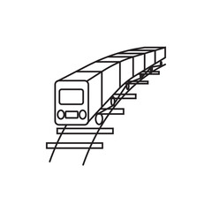 train icon in line style, vector illustration of a train