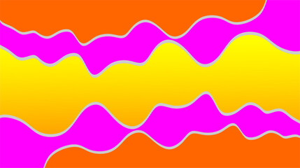 Obraz premium Wavy ice cream pattern. Ice cream wavy drip illustration. Ice cream drip illustration. Melted ice cream pattern. Liquid icecream on yellow background.