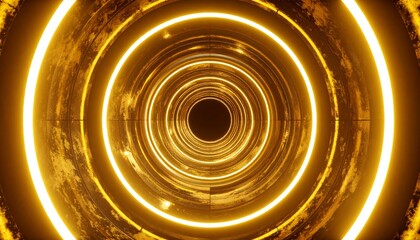 Golden Rings Tunnel - A mesmerizing journey through light and space.