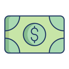 money linear color icon design