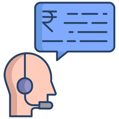 trade call linear color icon design