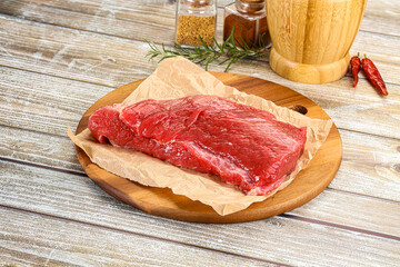 Raw beef flesh for cooking