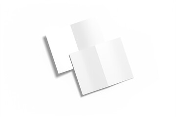 3D Horizontal Fold Blank White Brochure Template