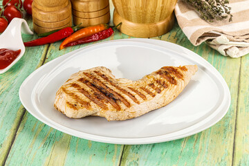 Grilled Turkey fillet breast served sauce