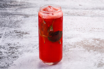 Cold fresh sweet strawberry lemonade