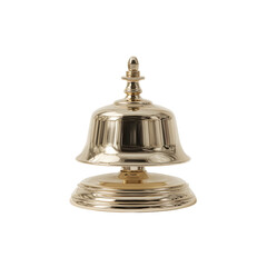 Shiny silver desk bell isolated on transparent background