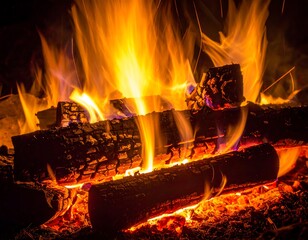 Warmth of the Fireplace - A Cozy Winter Scene.