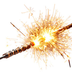 Sparkler burning against transparent background fireworks celebration festive display