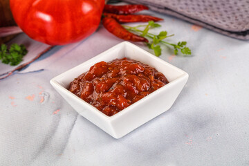 Salsa dip with chili and tomato