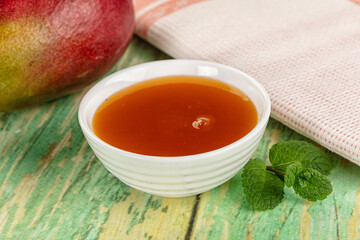 Sweet dessert orange mango puree