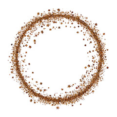 Golden starburst circle design on transparent background for decorative and conceptual purposes