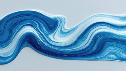 Abstract paint swirl, flowing blue and white
