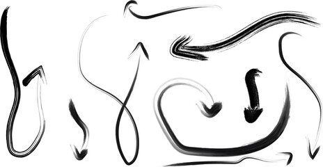 Brush stroke arrows design elements for graphic design projects needs