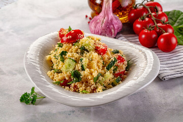 Cous cous with vegetables tabulle