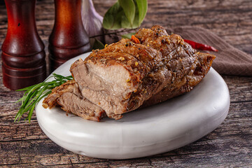 Baked pork sirloin with spices