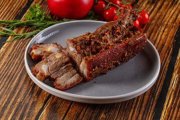 Baked pork belly with spices
