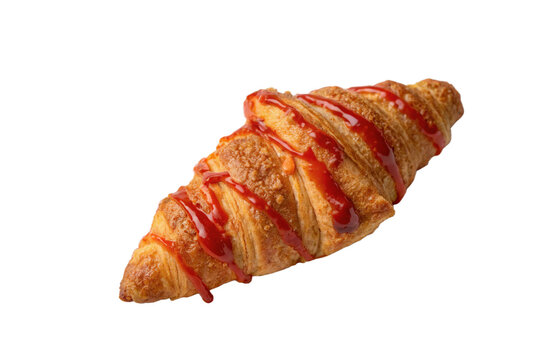 croissant with straw berry jam - Powered by Adobe