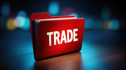 Confidential business trade secret file folder containing sensitive information and data. serious concept for corporate security and finance