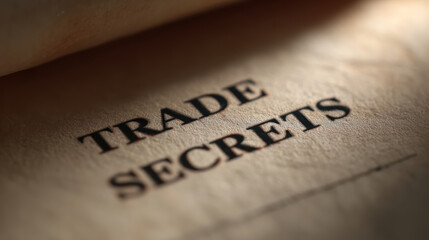 Revealing confidential business trade secret. Mysterious concept information on an old document with dramatic closeup text on vintage brown paper