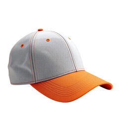 Trendy orange and gray baseball cap mockup for sports, fashion, and brand promotion concepts, showcasing style and design versatility