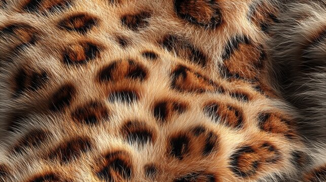 Close-up of leopard fur pattern with distinctive rosette markings