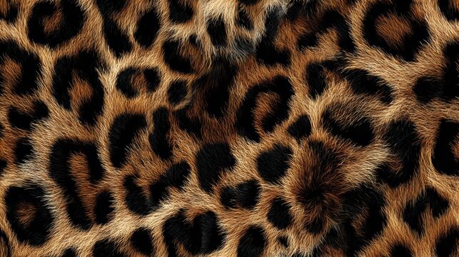 Close-up of leopard fur pattern with distinctive rosette markings