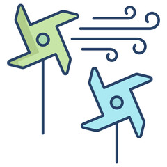 pinwheel linear color icon design