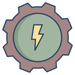 power process linear color icon design