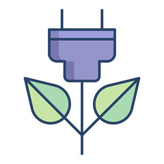 eco plug linear color icon design