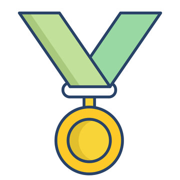 medal linear color icon design
