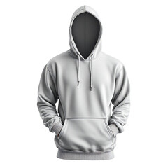 Blank versatile light gray hoodie mockup perfect for apparel design, streetwear brand promotion or showcasing your creative style with ease
