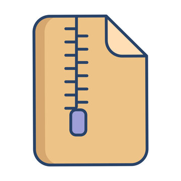 zipped file linear color icon design