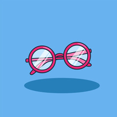 red round glasses in cute  vector illustration