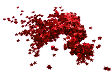 sequins red stars to decorate for the holiday. Insulated Red Sequins