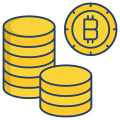 bitcoin linear color icon design