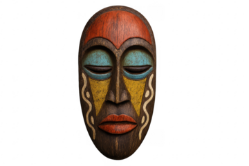 African tribal mask depicting traditional spiritual culture