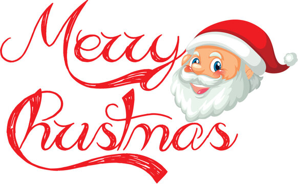 Santa Claus with Merry Christmas Typography