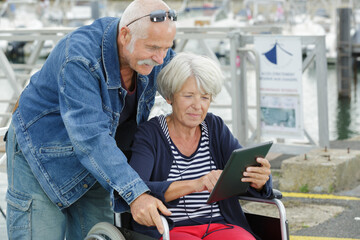 senior woman sitting in wheelchair