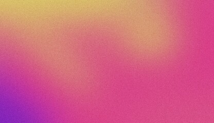A vibrant, textured gradient background transitioning from bright yellow to deep magenta and purple, with a subtle speckled effect. Noise background. Gradient texture background