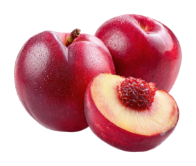 Juicy red plums fresh market food bright isolated on transparent background