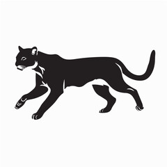 Puma Vector Illustration Wild Cat Predator Animal Silhouette Design Art