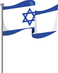 Waving Israel flag, Israel flag pole
