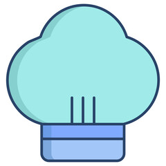 chef cap linear color icon design