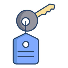 key linear color icon design